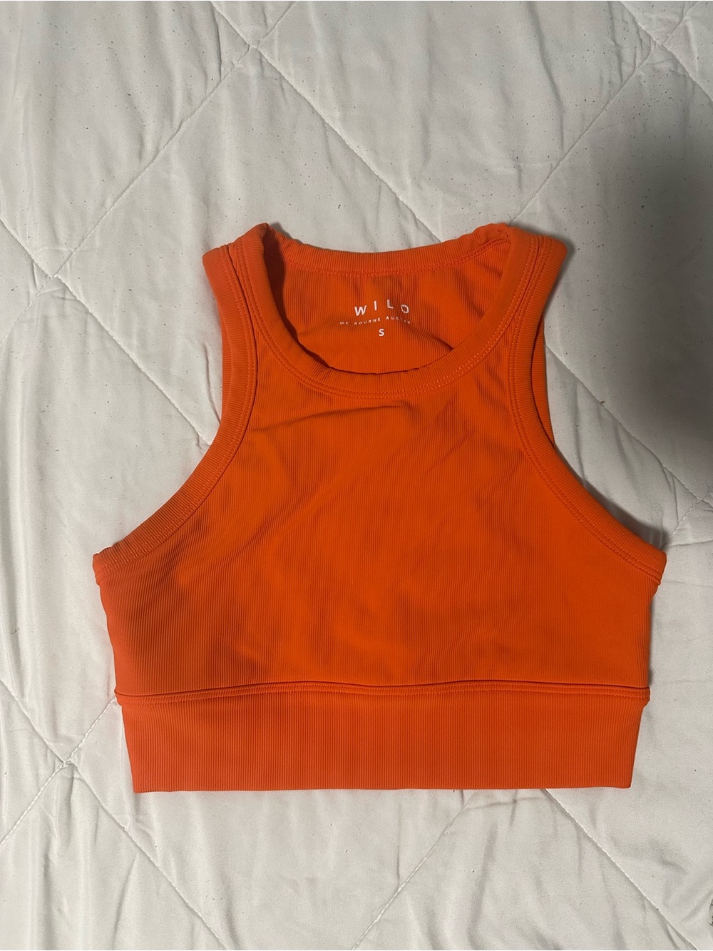 WILLO Orange Ribbed Crop Tank Top